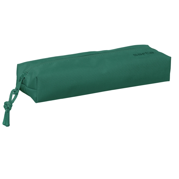 safta portatodo 0.53l rectangular cremallera goma elastica 220x70x40mm color verde