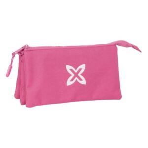 safta munich basicos fucsia portatodo 3 compartimentos con cremalleras bolsillo interior 0.6l 220x30x120mm color rosa