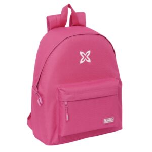 safta munich basicos fucsia mochila bolsillo frontal hombreras acolchadas doble tirador en cremallera asa superior 20.8l 330x150x420mm color rosa