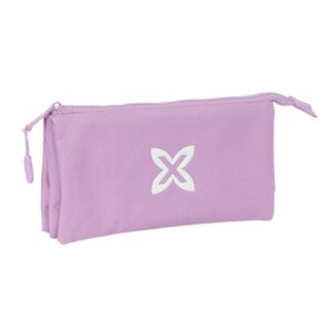 safta munich basicos lila portatodo 3 compartimentos con cremalleras bolsillo interior 0.6l 220x30x120mm color violeta