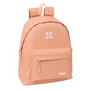 safta munich basicos peach mochila bolsillo frontal hombreras acolchadas doble tirador en cremallera asa superior 20.8l 330x150x420mm color naranja
