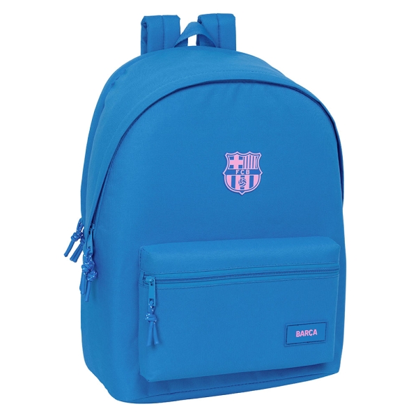safta f.c.barcelona chica indigo mochila para portatil hasta 15.6" conector usb base acolchada bolsillo frontal hombreras ergonomicas asa superior 24.55l 310x180x440mm color azul