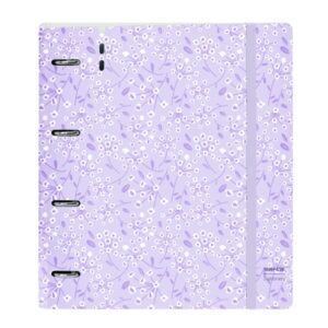 safta carpeta con 4 anillas 35mm tapa de plastico recambio 100 hojas cierre elastico ranura para boligrafo solapa interior 270x40x320mm color morado