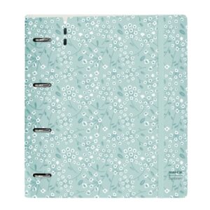 safta carpeta con 4 anillas 35mm tapa de plastico recambio 100 hojas cierre elastico ranura para boligrafo separadores internos 270x40x320mm color menta