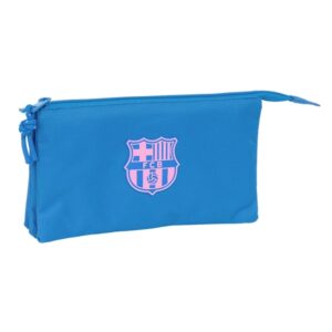 safta f.c.barcelona chica indigo portatodo 3 compartimentos con cremalleras bolsillo interior 0.6l 220x30x120mm color azul