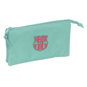 safta f.c.barcelona chica musgo portatodo 3 compartimentos con cremalleras bolsillo interior 0.6l 220x30x120mm color menta