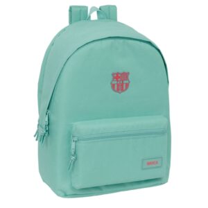 safta f.c.barcelona chica musgo mochila para portatil hasta 15.6" antirrobo conector usb base acolchada bolsillo frontal hombreras ergonomicas asa superior 310x180x440mm color menta