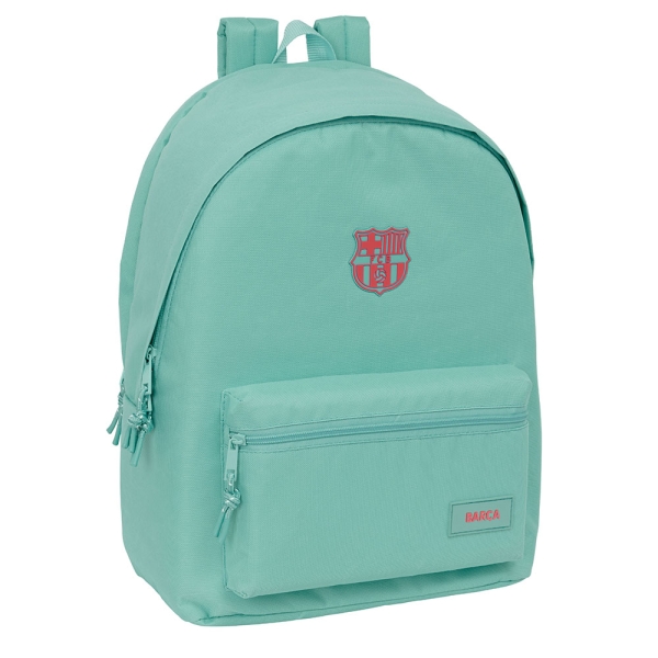 safta f.c.barcelona chica musgo mochila para portatil hasta 15.6" antirrobo conector usb base acolchada bolsillo frontal hombreras ergonomicas asa superior 310x180x440mm color menta