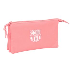 safta f.c.barcelona chica portatodo 3 compartimentos con cremalleras 0.6l bolsillo interior 220x30x120mm color coral