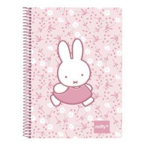 safta miffy flores bloc de notas espiral estampado divertido 135x19x179mm color rosa