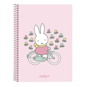 safta miffy flores cuaderno espiral formato a6 120 hojas 118x146mm color rosa