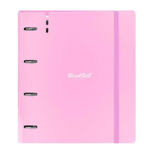 safta blackfit8 smile carpeta con 4 anillas 35mm tapas de pp foam recambio 100 hojas cierre elastico incluye separadores cuadricula 5x5mm 270x40x320mm color rosa