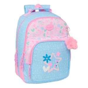 safta blackfit8 smile mochila con 2 compartimentos antirozaduras adaptable a carro portabotellas tirador doble hombreras ergonomicas 20l 320x150x420mm color azul claro