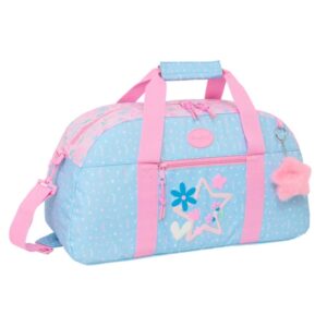 safta blackfit8 smile bolsa de deporte bolsillo frontal bandolera ajustable asa forrada tirador doble tacos protectores en base fondo extraible 26l 500x200x260mm color azul claro
