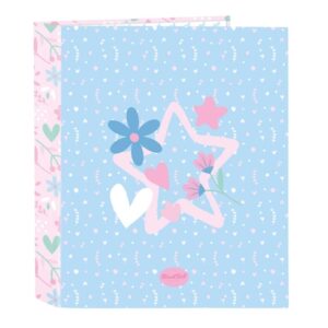 safta blackfit8 smile carpeta con 4 anillas 40mm tapas duras forradas formato folio 270x60x330mm color azul claro