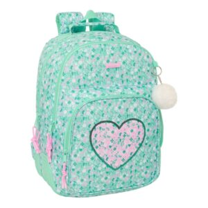 safta cuore mochila con 2 compartimentos antirozaduras adaptable a carro bolsillo frontal portabotellas tirador doble hombreras ergonomicas 20l 320x150x420mm color turquesa