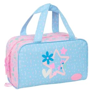safta blackfit8 smile neceser de 8l cremallera asas de mano superiores interior forrado bolsillo interior tirador doble 310x140x190mm color azul claro