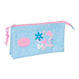 safta blackfit8 smile portatodo 3 compartimentos con cremalleras bolsillo interior 0.6l 220x30x120mm color azul claro