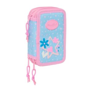 safta blackfit8 smile plumier de 3 pisos 37 piezas 1.3l goma lapiz boligrafos sacapuntas reglas 16 colores 14 rotuladores 125x55x195mm color azul claro