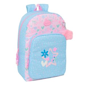 safta blackfit8 smile mochila adaptable a carro cremallera doble bolsillo frontal hombreras acolchadas asa superior 19.3l 300x140x460mm color azul claro
