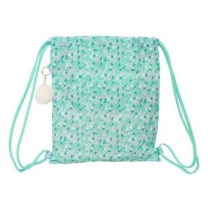 safta cuore saco plano bolsillo interior con cremallera cierre con cordones 5l 350x10x400mm color turquesa