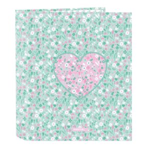 safta cuore carpeta con 4 anillas 40mm tapas duras forradas formato folio 270x60x330mm color turquesa
