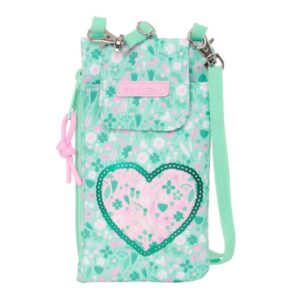 safta cuore monedero portamovil hasta 6.9" compartimento con cremallera cordon ajustable 0.19l 100x190mm color turquesa