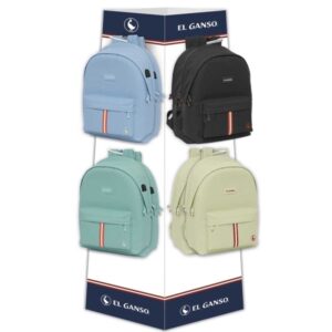 safta el ganso basics expositor con 8 ganchos para mochilas carton reciclado ecologico mejora visualizacion de productos 420x420x1600mm colores surtidos