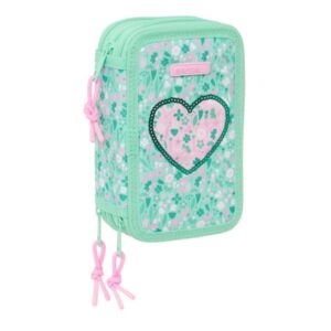 safta cuore plumier de 3 pisos 37 piezas 1.3l goma lapiz boligrafos sacapuntas reglas 16 colores 14 rotuladores 125x55x195mm color turquesa
