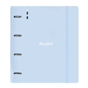 safta blackfit8 cool carpeta con 4 anillas 35mm tapas de pp foam recambio 100 hojas cierre elastico incluye separadores ranura para boligrafo 270x40x320mm color azul claro