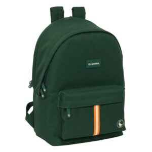 safta el ganso basics green mochila para portatil hasta 15.6" conector usb base acolchada tirador doble hombreras ergonomicas asa superior 310x180x440mm color verde oscuro