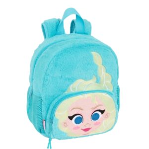 safta frozen mochila guarderia de peluche tarjeta de identificacion asas de mano 6l material suave y resistente facil de transportar 220x100x270mm color azul