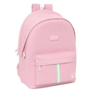 safta el ganso basics pink mochila para portatil hasta 15.6" conector usb base acolchada bolsillo frontal tirador doble hombreras ergonomicas asa superior 310x180x440mm color rosa
