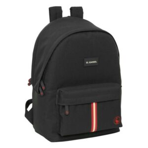 safta el ganso basics black mochila para portatil hasta 15.6" interior acolchado conector usb base acolchada hombreras ergonomicas asa superior 24.55l 310x180x440mm color negro
