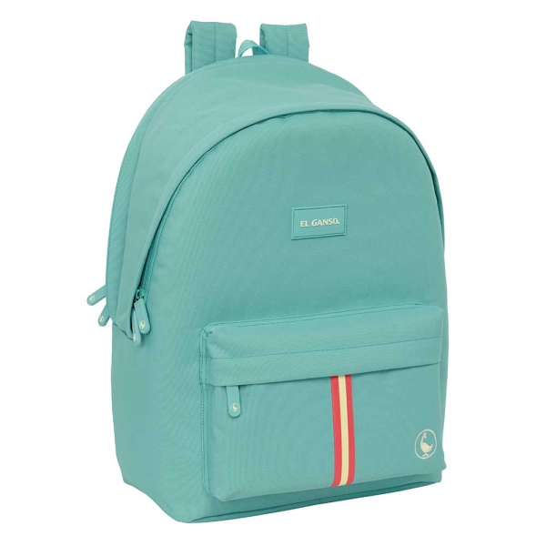 safta el ganso basics aquarelle mochila para portatil hasta 15.6" antirrobo conector usb base acolchada bolsillo frontal tirador doble ergonomica 24.55l 310x180x440mm color menta