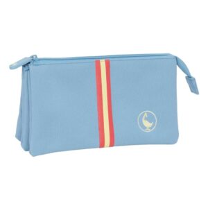 safta el ganso basics cerulean portatodo 3 compartimentos con cremalleras bolsillo interior 0.6l 220x30x120mm color azul