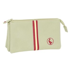 safta el ganso basics portatodo 3 compartimentos con cremalleras bolsillo interior 0.6l 220x30x120mm color beige