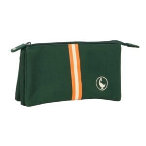 safta el ganso basics green portatodo 3 compartimentos con cremalleras bolsillo interior 0.6l 220x30x120mm color verde oscuro