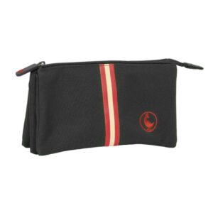 safta el ganso basics black portatodo 3 compartimentos con cremalleras 0.6l bolsillo interior 220x30x120mm color negro