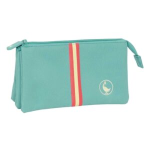 safta el ganso basics aquarelle portatodo 3 compartimentos con cremalleras bolsillo interior 0.6l 220x30x120mm color menta