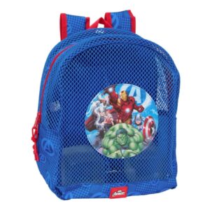 safta avengers mochila rejilla anti arena doble tirador hombreras ergonomicas asa superior 13.15l 320x120x380mm color azul oscuro