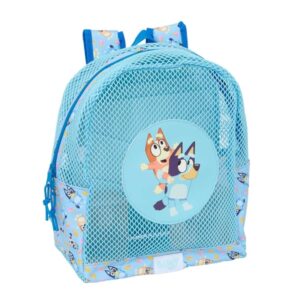 safta bluey mochila rejilla anti arena doble tirador hombreras acolchadas asa superior 13.15l 320x120x380mm color azul