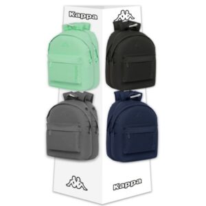 safta kappa basics expositor con 8 ganchos para mochilas carton reciclado 420x420x1600mm colores surtidos