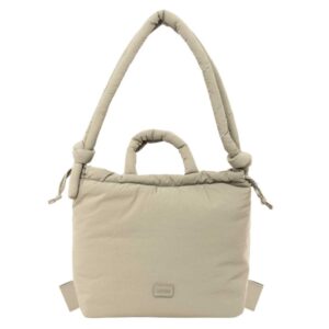 safta moos capsula mochila para portatil hasta 14.1" cierre de iman cierre con cordones asas acolchadas bolsillo exterior 18.80l 400x170x310mm color beige