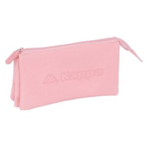 safta kappa basics portatodo 3 compartimentos con cremalleras bolsillo interior 0.6l 220x30x120mm color rosa
