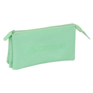safta kappa basics portatodo 3 compartimentos con cremalleras bolsillo interior 0.6l 220x30x120mm color menta