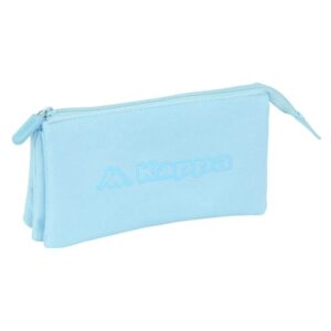 safta kappa basics celeste portatodo 3 compartimentos con cremalleras bolsillo interior 0.6l 220x30x120mm color azul claro