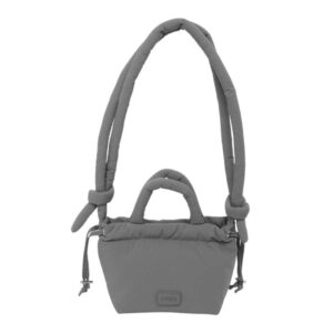 safta moos capsula grey bolso compacto cierre de iman cremallera cierre con cordones asas acolchadas 2.56l 160x100x160mm color gris