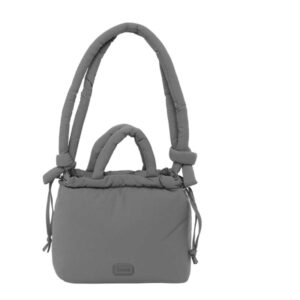 safta moos capsula grey bolso cierre de iman cremallera cierre con cordones asas acolchadas 6.34l 240x110x240mm color gris