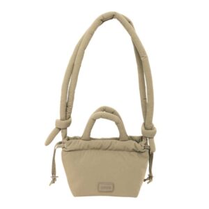 safta moos capsula bolso compacto cierre de iman cremallera cierre con cordones asas acolchadas 2.56l estilo moderno 160x100x160mm color beige